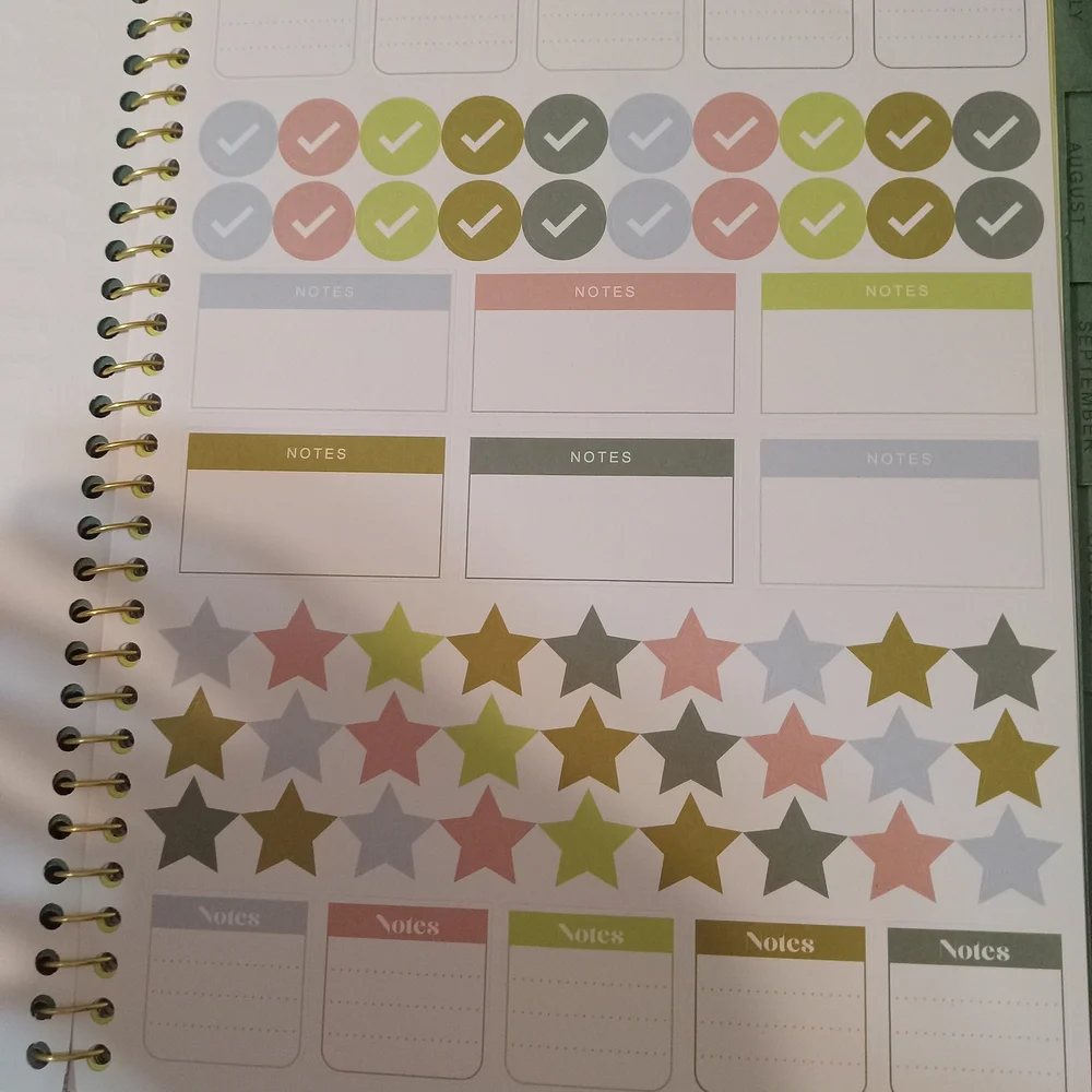 Source Unknown Blue and Gold Home Office Planner